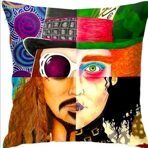 Johnny Depp Character Collage Bedroom Throw Pillow case